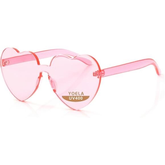 Oversized Heart Rimless Sunglasses for Women - Picture 1 of 6